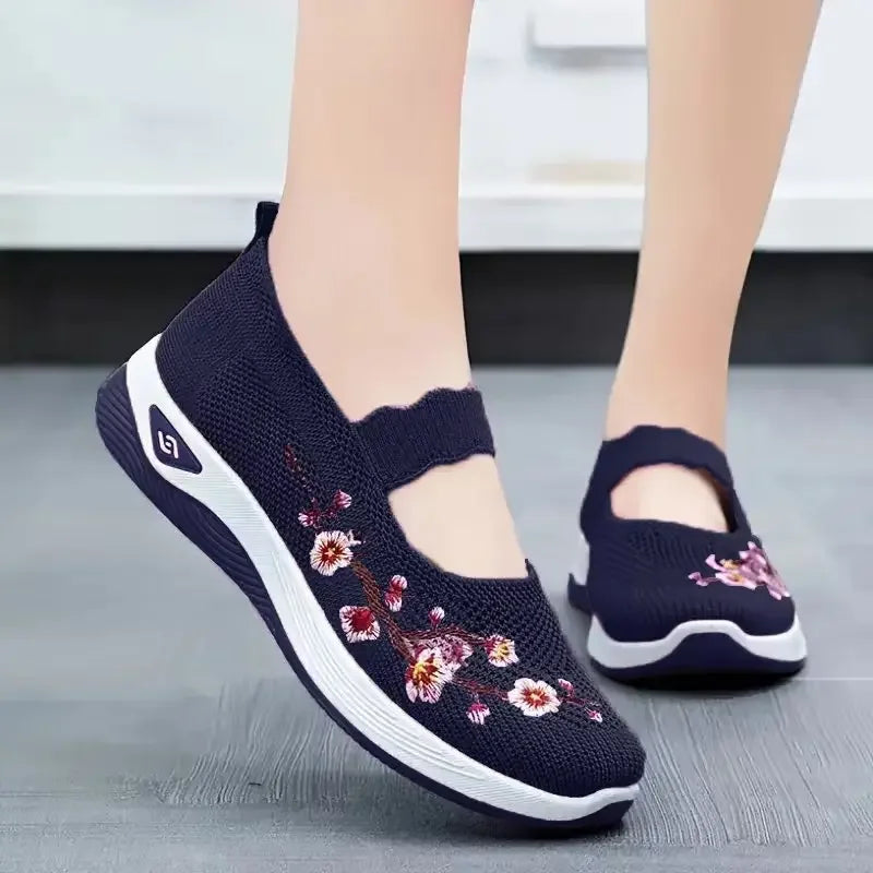 Tênis Feminino Casual com Bordado - Confortável e Respirável