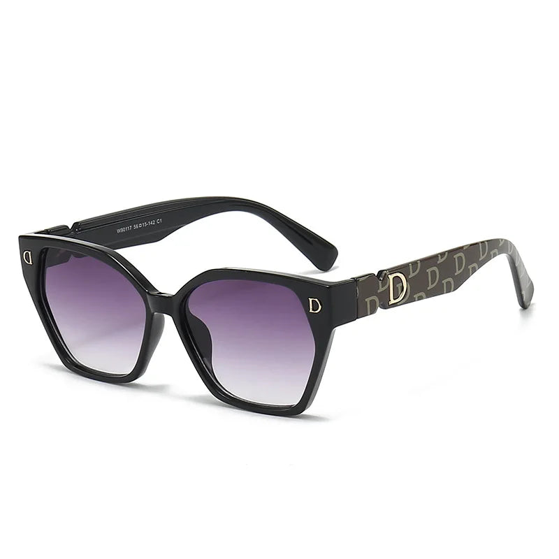 Óculos de sol femininos e masculinos, marca de luxo, estilo moderno, modelo gatinho, elegantes e glamourosos, tendência da moda.
