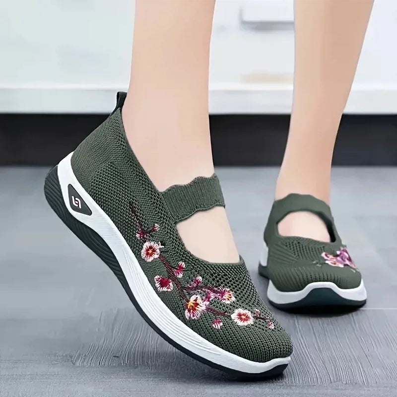 Tênis Feminino Casual com Bordado - Confortável e Respirável